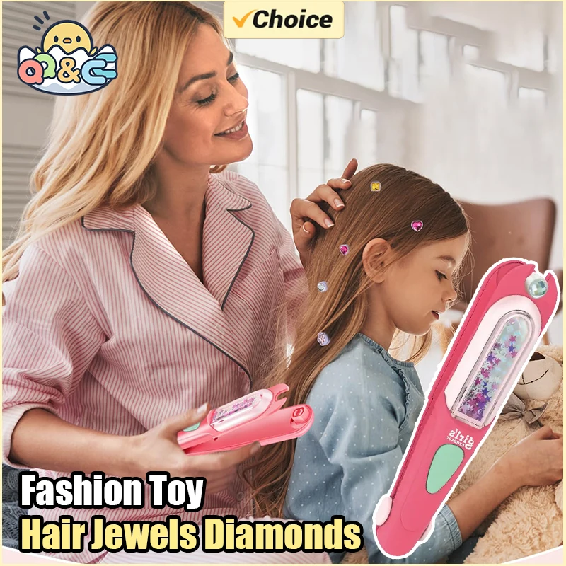 Haar-Edelstein, glitzernde Haarschmuck, Diamanten für Mädchen, Schönheit, Mode, Spielzeug, interaktives Anzieh-Kind, glitzernde Kopfbedeckung, Haar-Accessoires, Geschenk