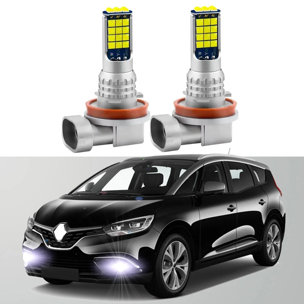 

2pcs Led Car Fog Lamp For Renault Grand ScÉnic 2 3 4 2004-2021 2022 Front Fog Light Bulb Car Accessories Canbus.