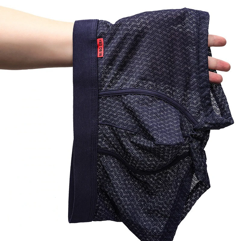 

Men's Underwear Ice Feeling Breathable Boxer Shorts Classic Patterned Briefs