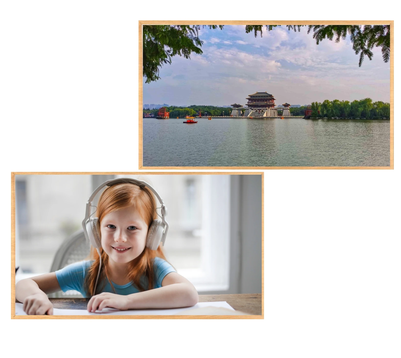 Cost-Saving 31.5 Inch Electronic Photo Frame Wooden E6 Color E Ink Display E6 Technology 2560* 1440 Pixels Full Color E-Paper