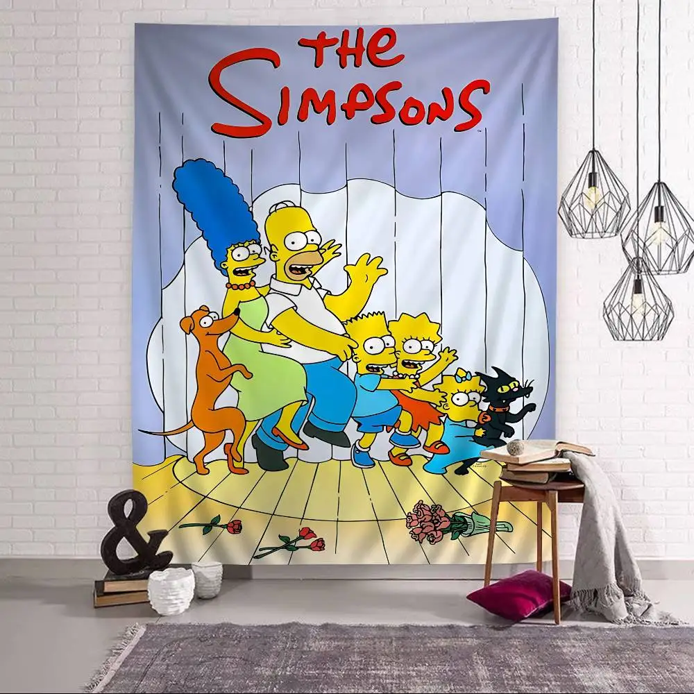 Cartoon The S-Simpsons Cartoon Tapestry Art Science Fiction Room Home Decor Wall Hanging Sheets