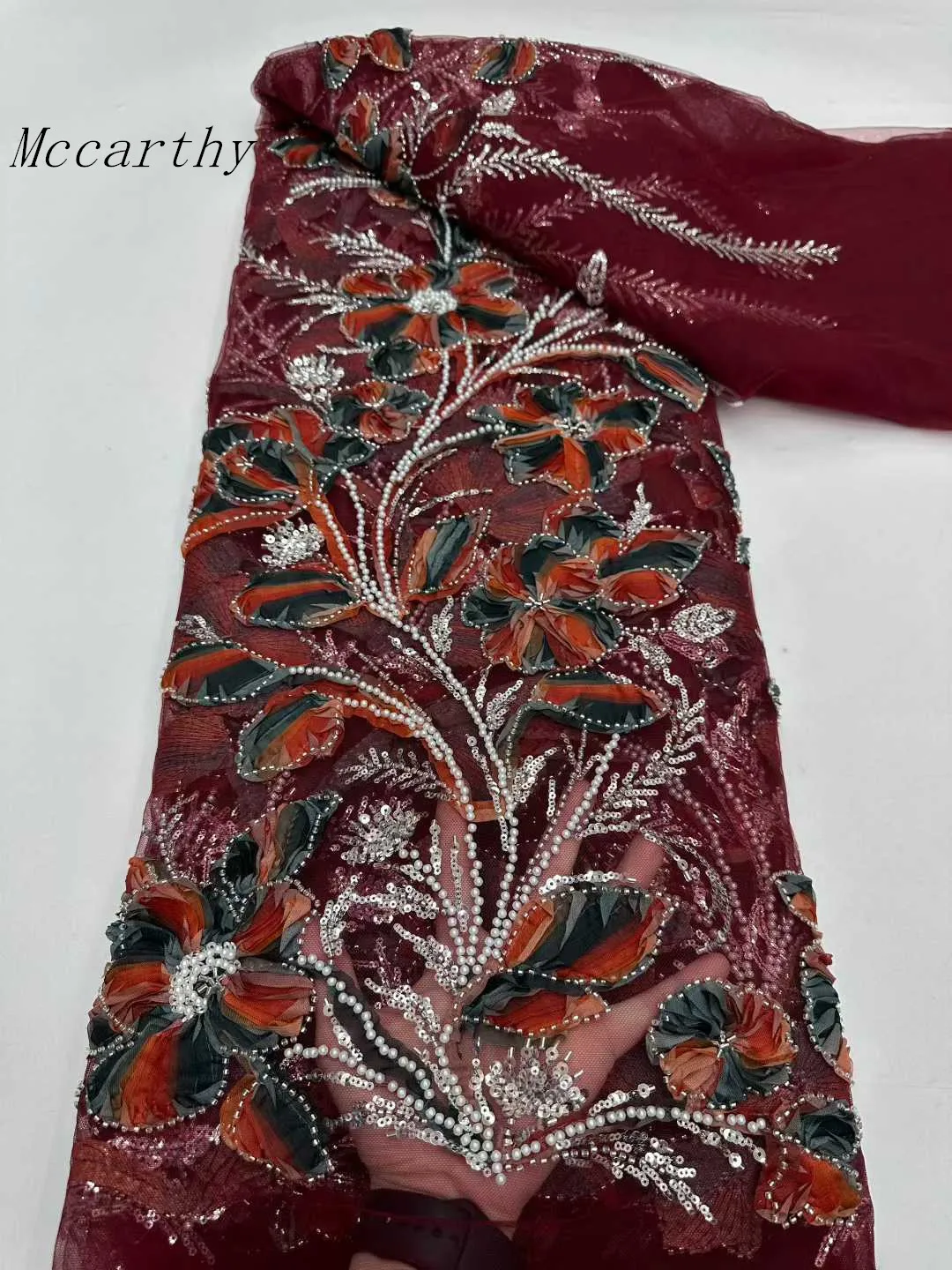 

Роскошная нигерийская кружевная ткань с блестками и цветами, 2021, высококачественная африканская кружевная ткань с бусинами, французская французская ткань для женщин, свадебные платья