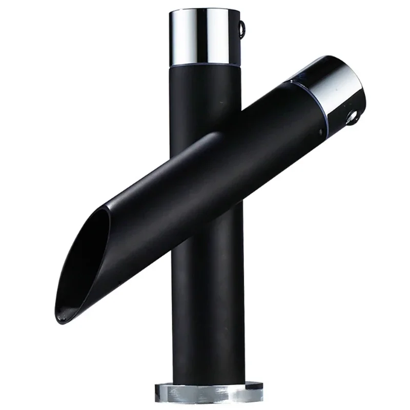 

Black countertop basin faucet bathroom Baking Paint sink faucet hot and cold creative splicing personality faucet