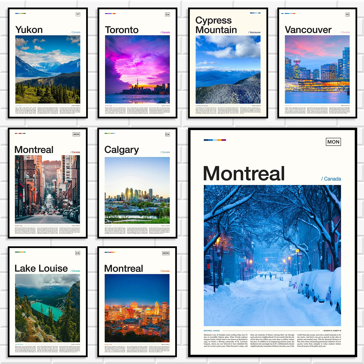 Canada Travel City Wall Art Poster Toronto Vancouver Montreal Landscape Canvas Print Canadian Scenery Picture for Home Decor
