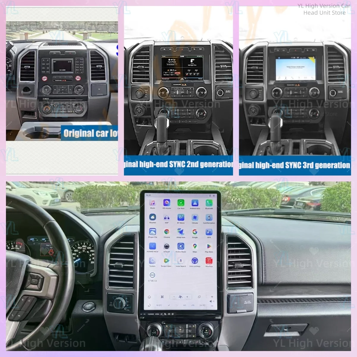 Android 13 For Ford F150 F250 2015-2021 17” IPS Touch Screen Car GPS Navigation Multimedia Player Radio Tape HD Head Unit BT5.0