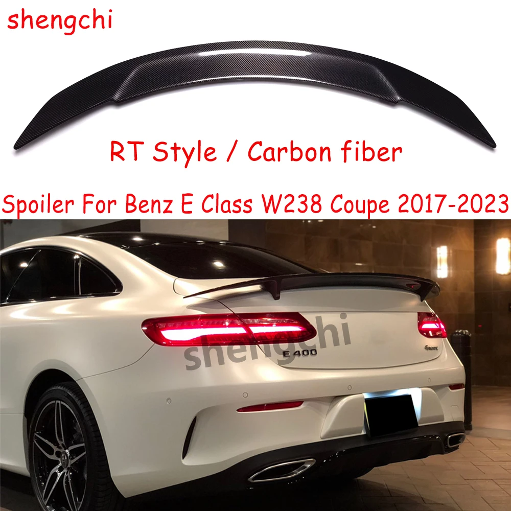 C238 RT Style Carbon Fiber Rear Trunk Spoiler For Mercedes Benz E Class Coupe W238 E200 E300 E450 E53 E63 Rear Spoiler 2017-2023