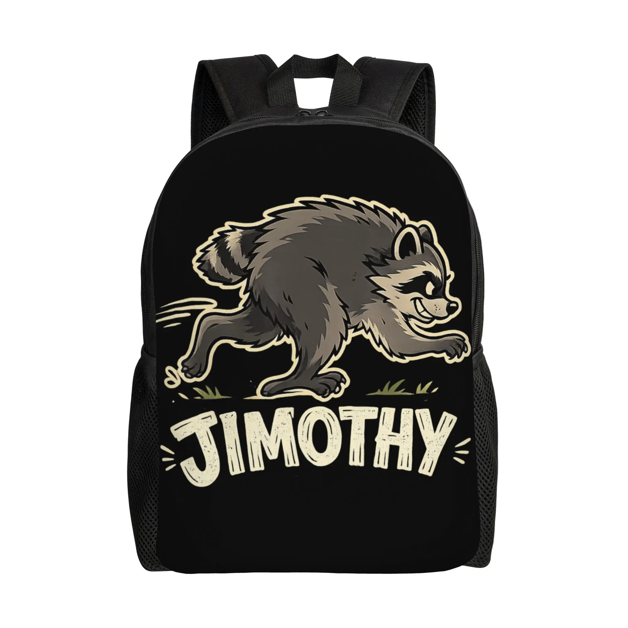 Jimothy The Raccoon Seattle Raccoon Backpack  Women Polyester University Backpacks Large Elegant School Bags Rucksack