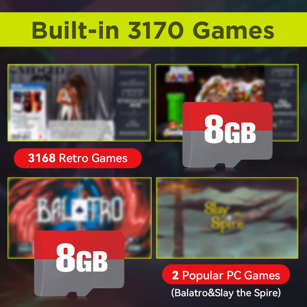 8GB Game TF Card with 3170 Retro/PC Games Retrobat OS for ROG ALLY/Onexplayer/GPD WIN4/Win Handheld Game Console/Win PC/Laptop