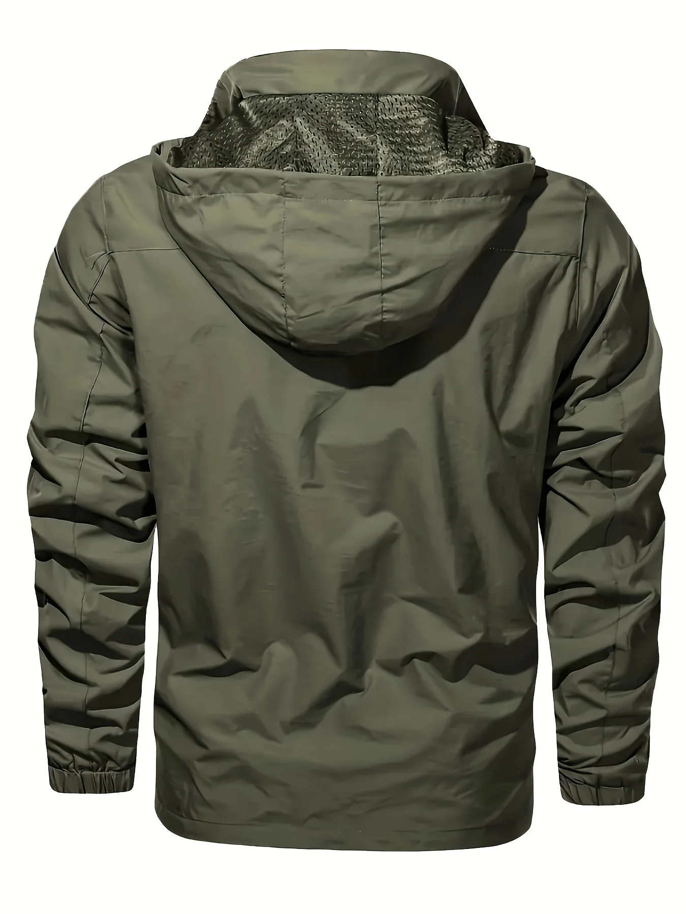 Men's Waterproof & Windproof Hooded Jacket - Casual Nylon Outdoor Mountaineering Coat, Long Sleeve, Machine Washable