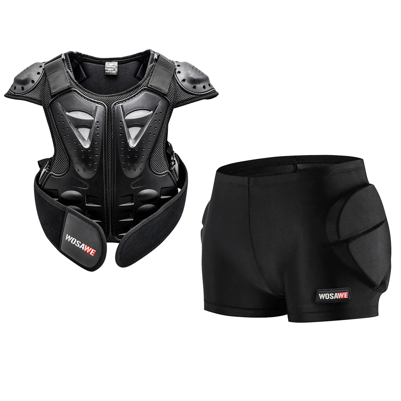 WOSAWE Kids Chest Vest Motocross Waistcoat Motorcycle Chest Back Shoulder Vest Child Cycling Racing Skateboarding