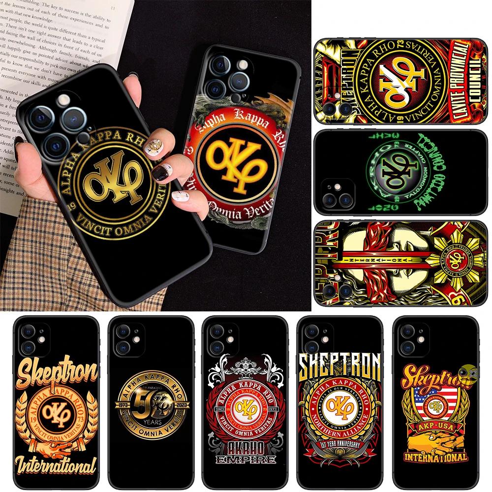 Funda de silicona suave con logotipo Alpha Kappa Rho para iPhone 16 15 14 Plus 13 12 11 X XS XR Pro Max SE