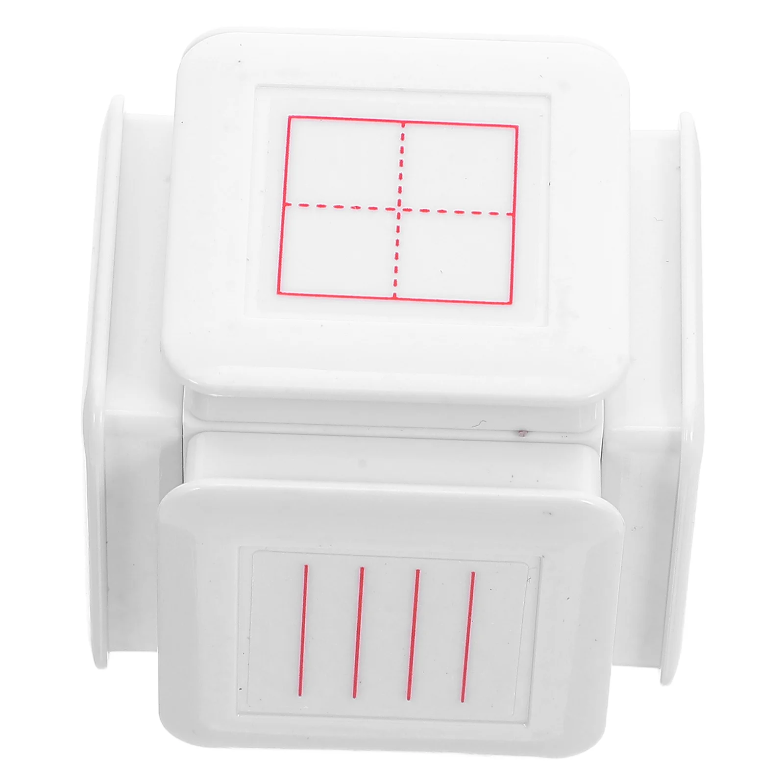 

Six-Sided Handwriting Stamp with Quick-Drying Ink for Kids Versatile Patterns Grids Lines Clock Pinyin English Preschool