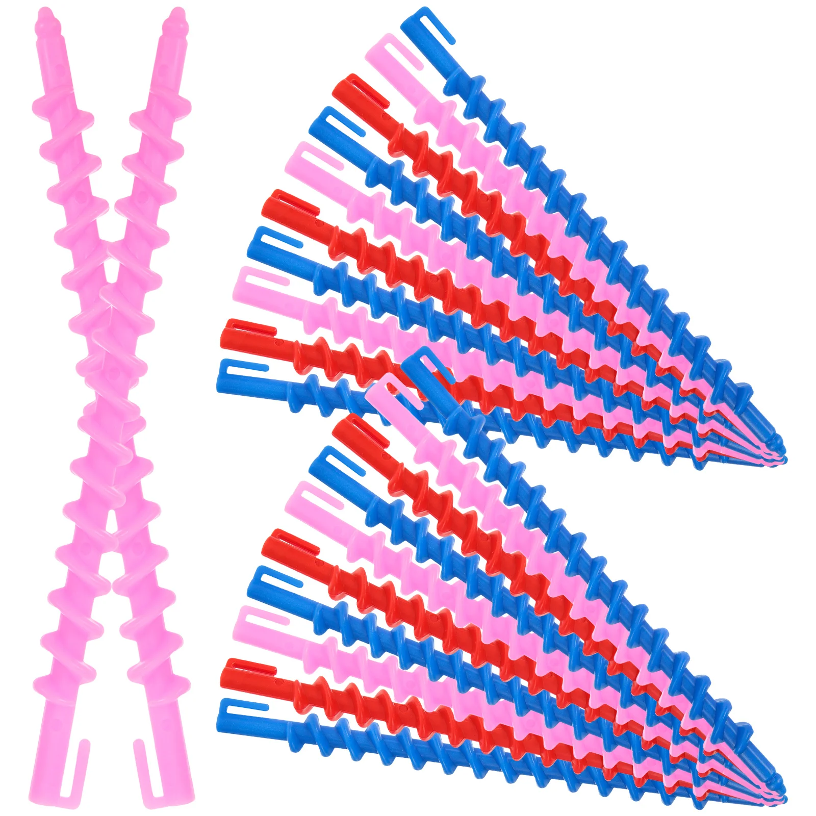 20 قطعة مجموعة أدوات تجعيد الشعر الحلزونية للنساء أدوات تجعيد الشعر قضبان حديدية تجعيد طويلة تصفيف بكرات فتاة بلاستيكية