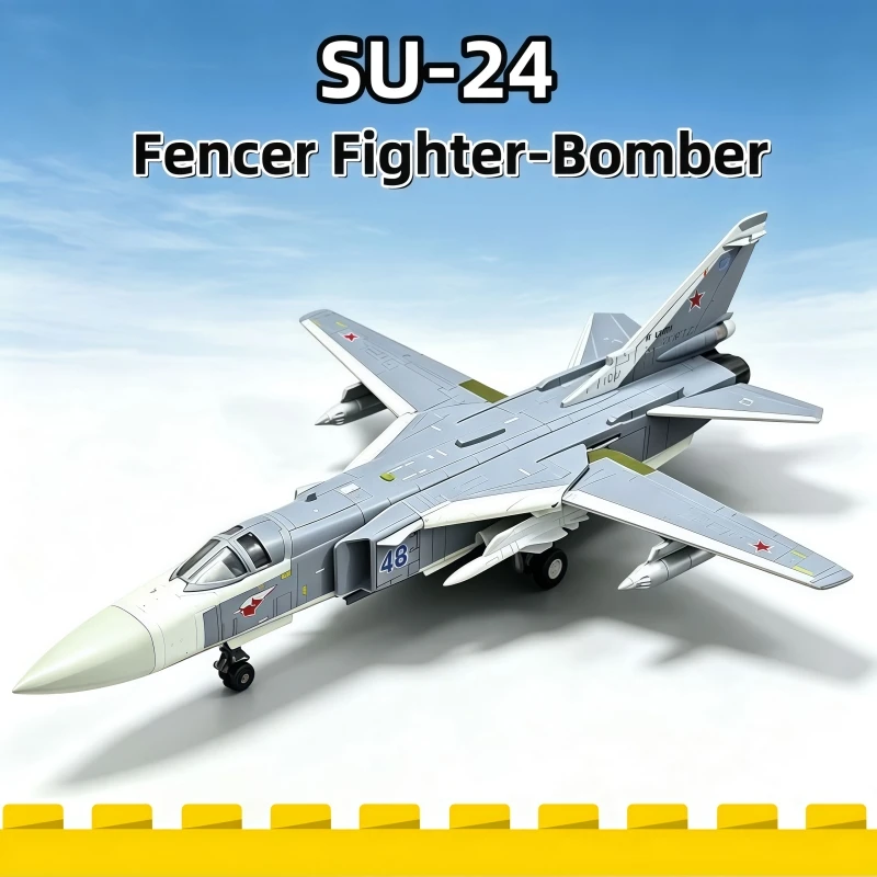 1/72 ABS Plastics Russian SU-24 Fencer Fighter-Bomber Assembly Aircraft Model Open Cockpit & Detachable Missiles Kit Xmas Gifts