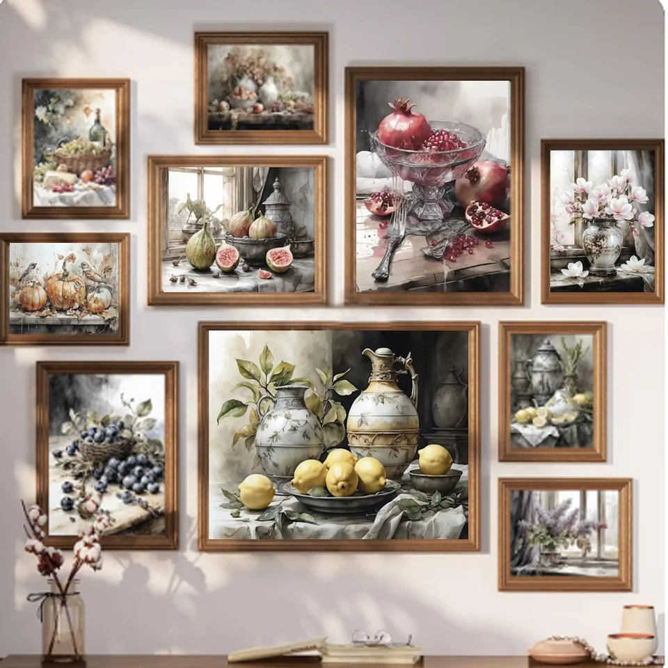 5d Diy Diamond Painting Stitch Vintage Guava Fig Fruit Still Life Full Diamond Mosaic Embroidery Living Room Kitchen Home Decor