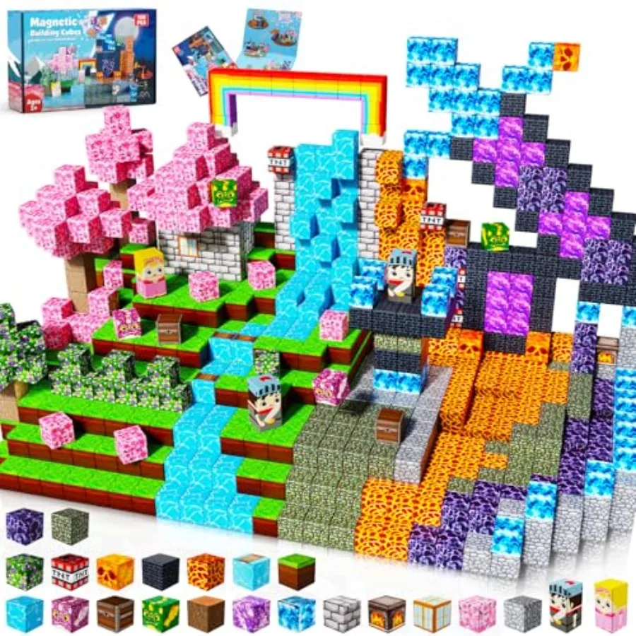 

Magnetic Blocks - 150 PCS Build Dark Forest Castle - Magnetic Toys for Montessori Toddler Easter Christmas Birthday Gifts - STE