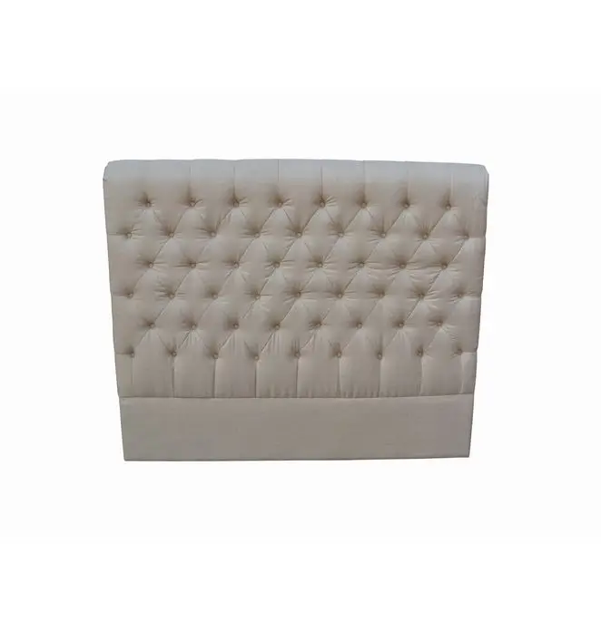

New Design Optional Color Fabric Simple Europe Style Wooden Queen Size High Headboard Bed