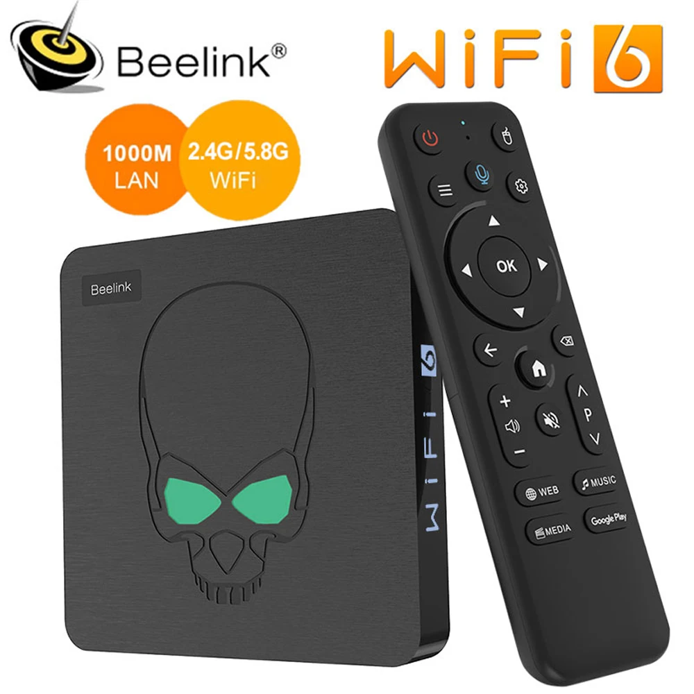 Beelink GT King WiFi6 Smart TV BOX Android 9 Amlogic S922X Quad-core 4GB 64GB TVBOX BT4.1 1000M LAN Android 9.0 4k Set top box