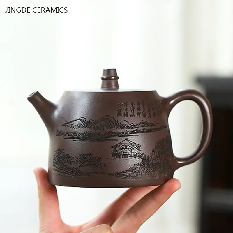 

410ml Authentic Yixing Purple Clay Teapot Raw Ore Zhu Mud Filter Tea Infuser Handmade Beauty Tea Pot Chinese Zisha Teaware