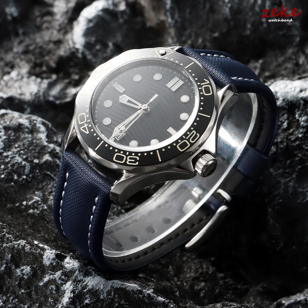 Waterproof Sailcloth Watch Band Butterfly Buckle Sailcloth Strap 18/19/20/21/22mm Durable Nylon Quick Release Bracelet Wristbelt image 6