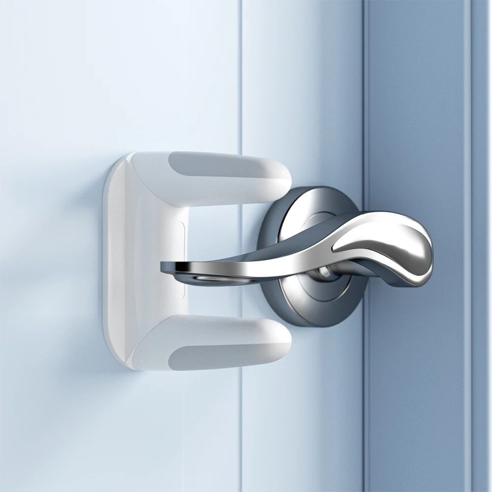 

Updated Baby Safety Door Lever Lock, Door Handle Lock for Children & Pets, Child Proof Door Latch Lock, Revolve for 180°, Easy t