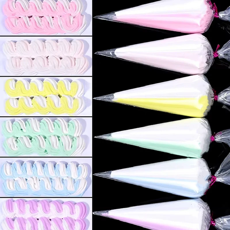 Dwukolorowy klej do bitych śmietanek Diy Phone Case Materials 100g Simulation Fake Decoden Cream Clay Glue with Nozzle Jewelry Making