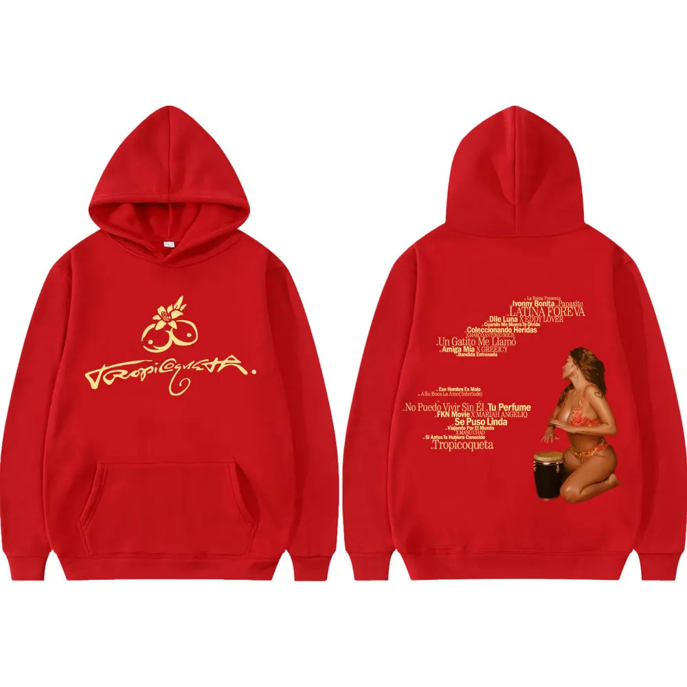Singer Karol G Tropicoqueta 2025 New Album Hoodie Harajuku Hip Hop Hooded Sweatshirts Men Women Clothing Fashion Y2k Pullovers