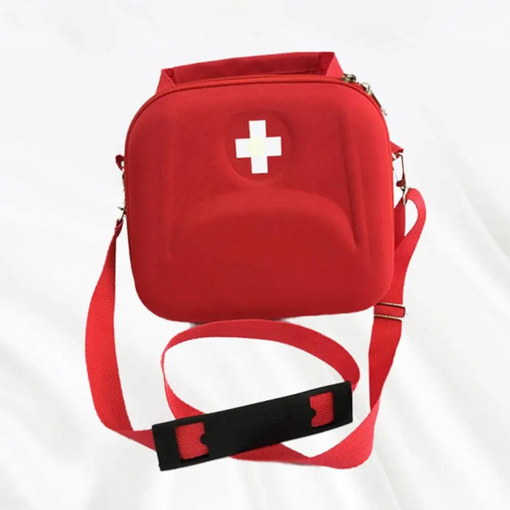 

Portable First Aid Kit Bag Double Zipper Storage Shoulder Strap Hiking Travel Home Emergency Kit Pouch Household Stuff