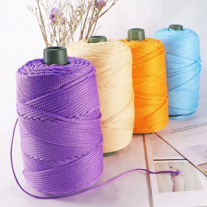 Cavo di cotone colorato da 3 mm Corda intrecciata intrecciata Filo cavo Artigianato decorativo Borsa fatta a mano fai-da-te Accessori per cintura