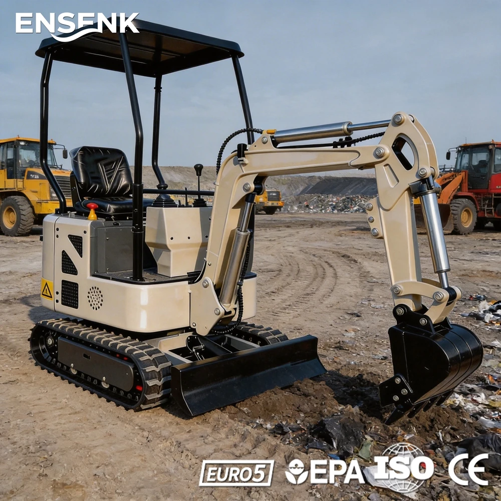 

08Ton Mini Excavator With Trencher Construction Machinery For Europe Escavatori Multifunctional Suitable For Family Use