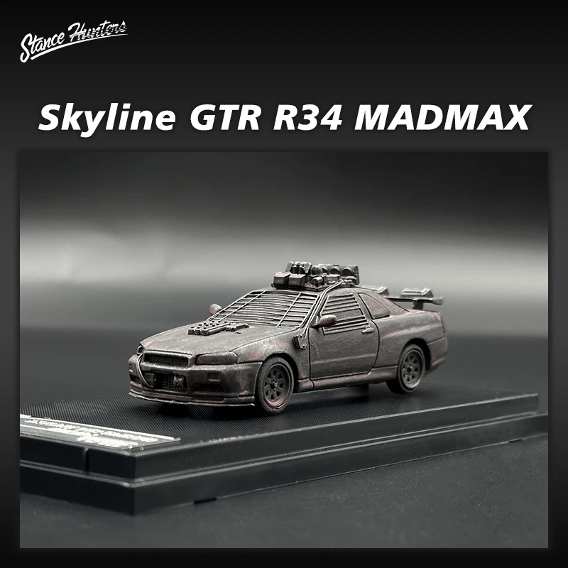 SH 1:64 Skyline GTR R34 Doomsday Wasteland Diecast Diorama Model Collection Miniature Carros Toys Stance Hunters