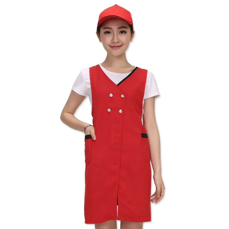 

Simple fashion long apron Restaurant waiter cafe barber working apron waterproof stain resistant easy to clean customizable logo