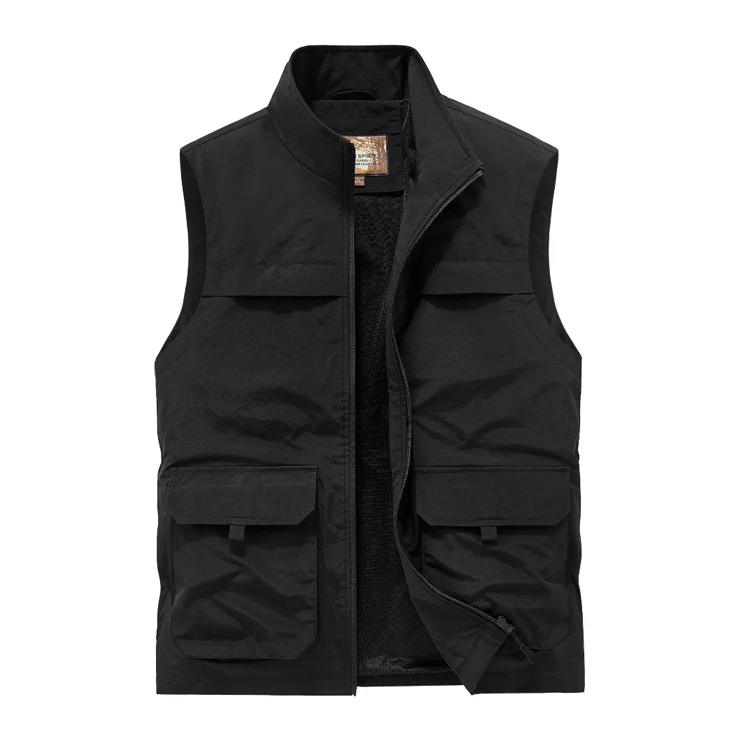 

Новый мужской повседневный жилет с воротником-стойкой для фотосъемки на открытом воздухе