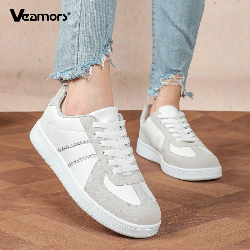 

Fashion Men's Board Shoes Women Lace-up PU Leather Tennis Sneakers Non-slip Casual Sport Shoes Traveling Outdoor Jogging Running