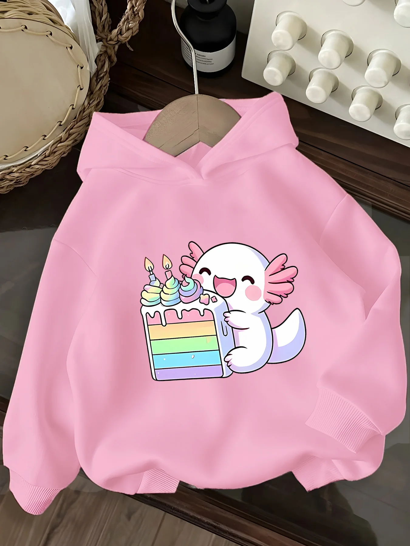 

printed girls hooded sweater children suitable for young girls and students boy party special clothing 120-160 cm