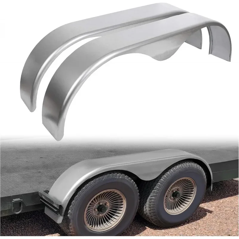 2Pcs Tandem Trailer Fender Double Axle Compatible with 13-15 Inch Wheels Teardrop Pair Enclosed Trailers 9