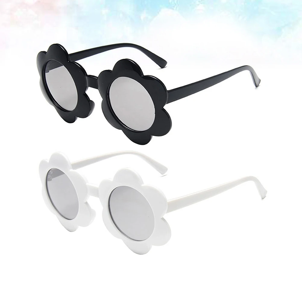 

2 PCS 's Sunglasses Sunflower Round Eyeglasses Lovely Jelly Color