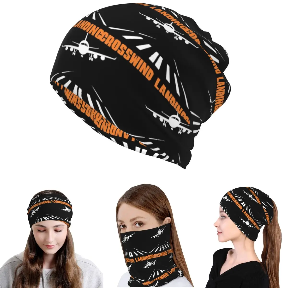 

Airplane Crosswind Landing Bandana Neck Cover Mask Scarf Multi-use Face Mask Beanies Hat Unisex Adult Winter