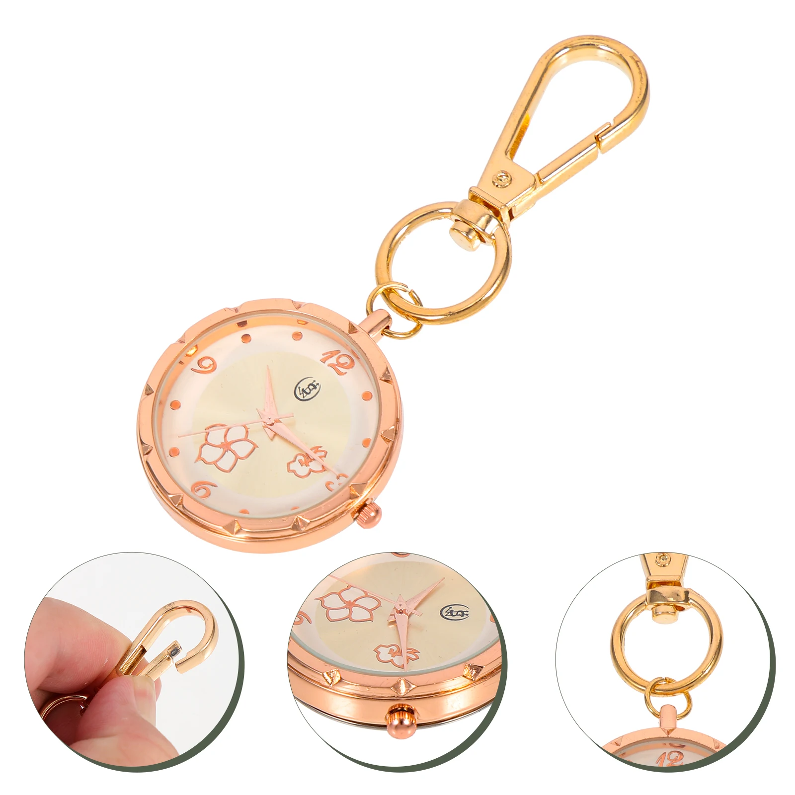 

Digital Key Buckle Pocket Watch Chain Fob Chest Glass Hanging Nurse Watch Lightweight Precision Movement Sturdy Alloy Material