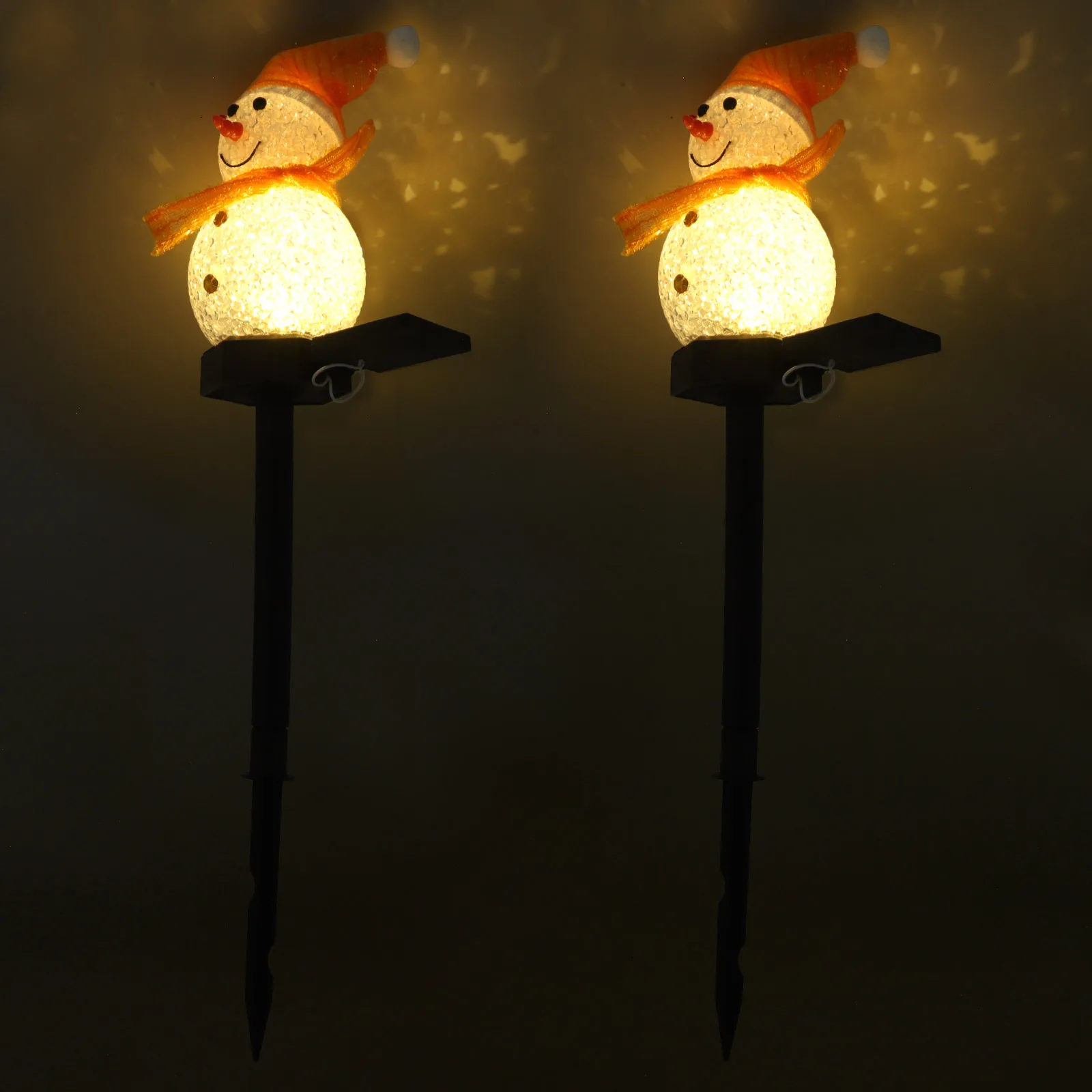 

2Pcs Snowman Solar LED Solar L L Ground Lamp Lawn Decoration Christmas Outdoor Stick Lamp Garden