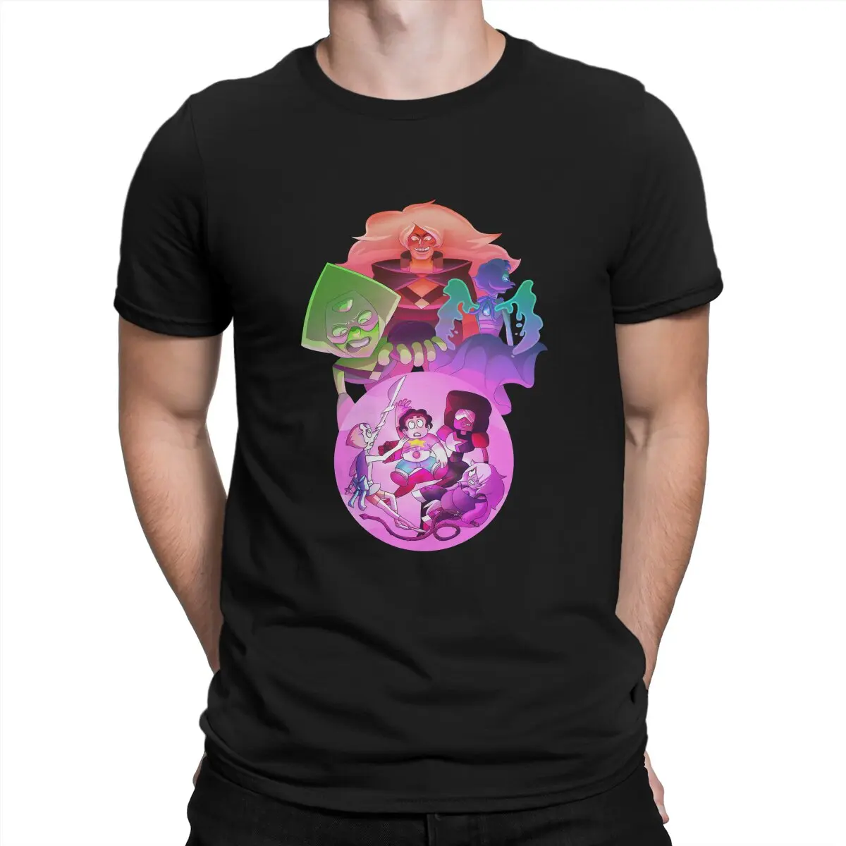 Believe In Steven T-Shirt for Men Steven Universe American Animated Crystal Crazy Cotton  Short Sleeve T Shirt Party Clothing