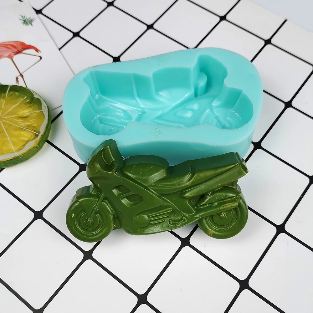 QT0489 Autocycle Silicone Moulds Clay Resin Motorcycle Soap Creative Scooter Soap Candles Handmade Soap DIY Moulds PRZY