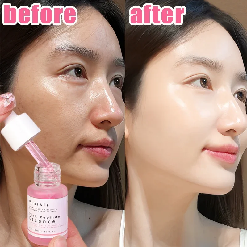 Rose Pink Peptide Moisturizing Facial Serum Deep Hydrating Brighten Repairing Skin Barrier Refreshing Easy To Absorb Face Serums