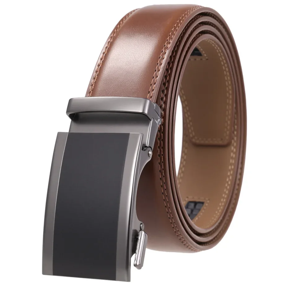 New Fashion Brown Black Belt Men Designer White Red Blue Automatic Buckle Belts For Men Cowskin Genuine Leather Strap Male B772