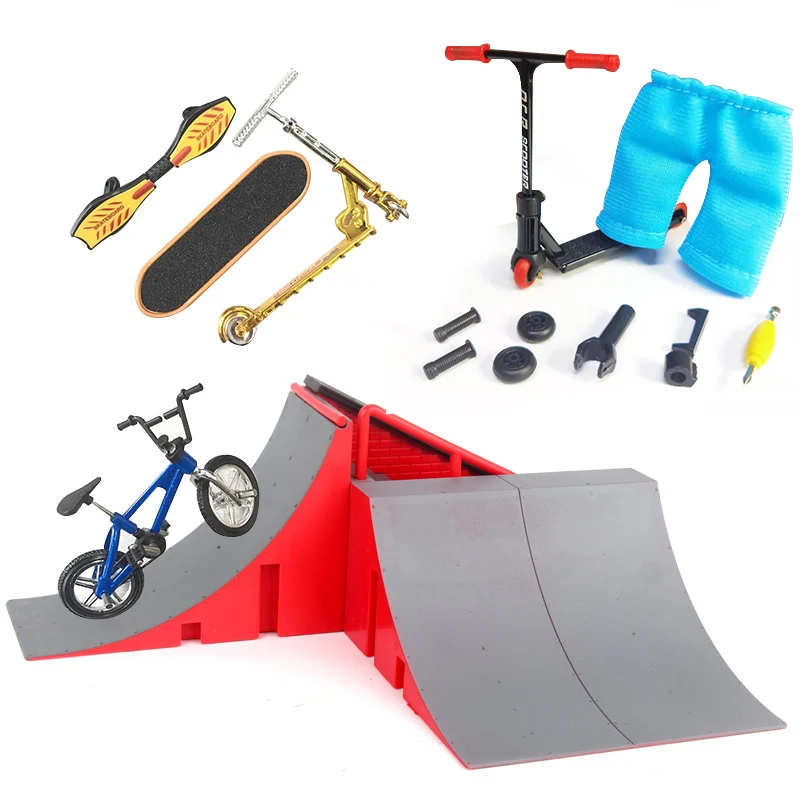 Mini vélo de doigt, planches à roulettes, ensemble de pièces de rampe de skate, scooter à deux roues, jouets de parc 26 Mini vélo de doigt, planches à roulettes, ensemble de pièces de rampe de skate, scooter à deux roues, jouets de parc 26