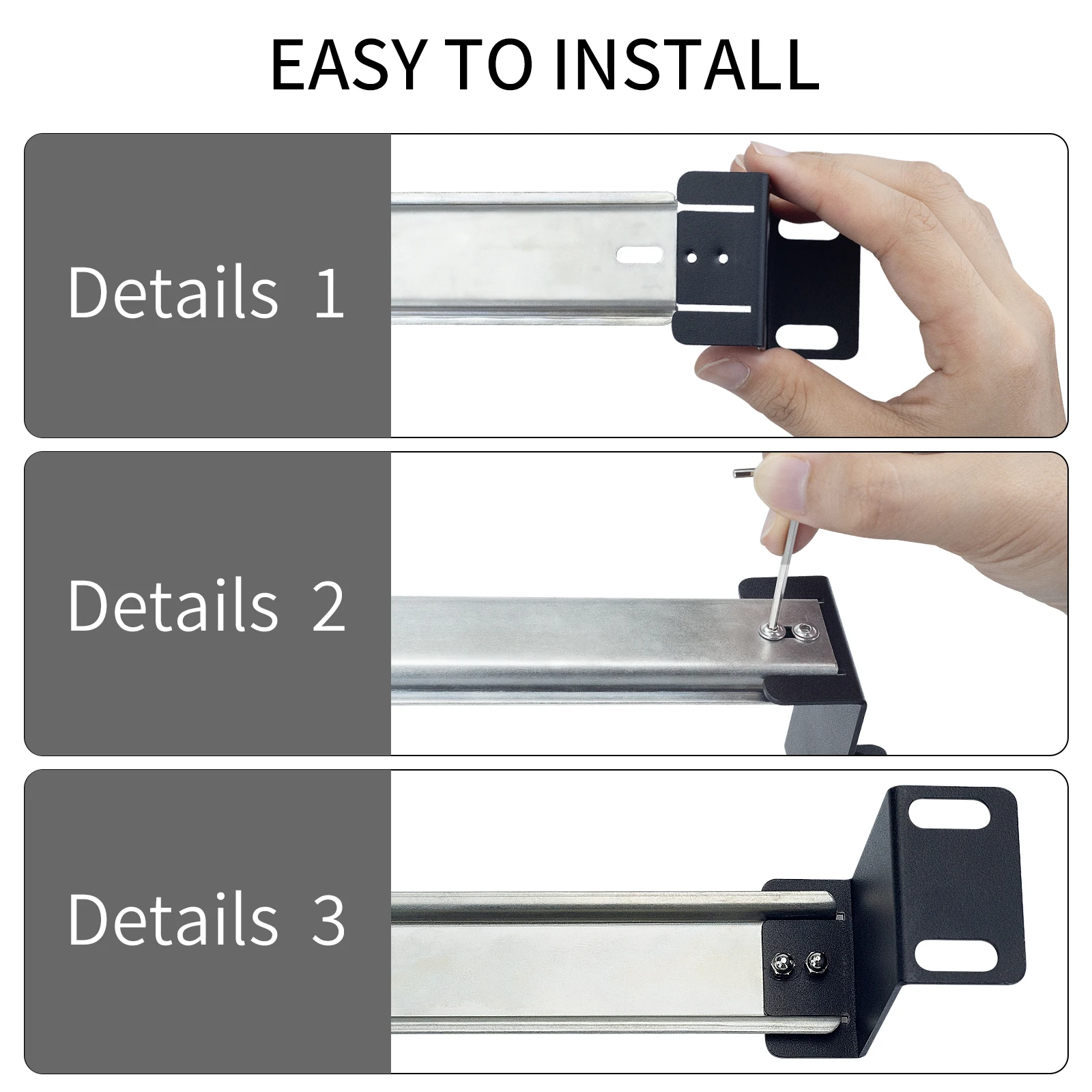 19 Inch non-adjustable rack mount Din rail chassis, cabinet bracket for 35 mm Din rail mounted equipment Aluminum chassis