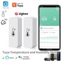 Tuya Zigbee Temperature and Humidity Sensor Smart Home Monitor with APP Remote Alarm Work with Alexa Google Assistant Automation