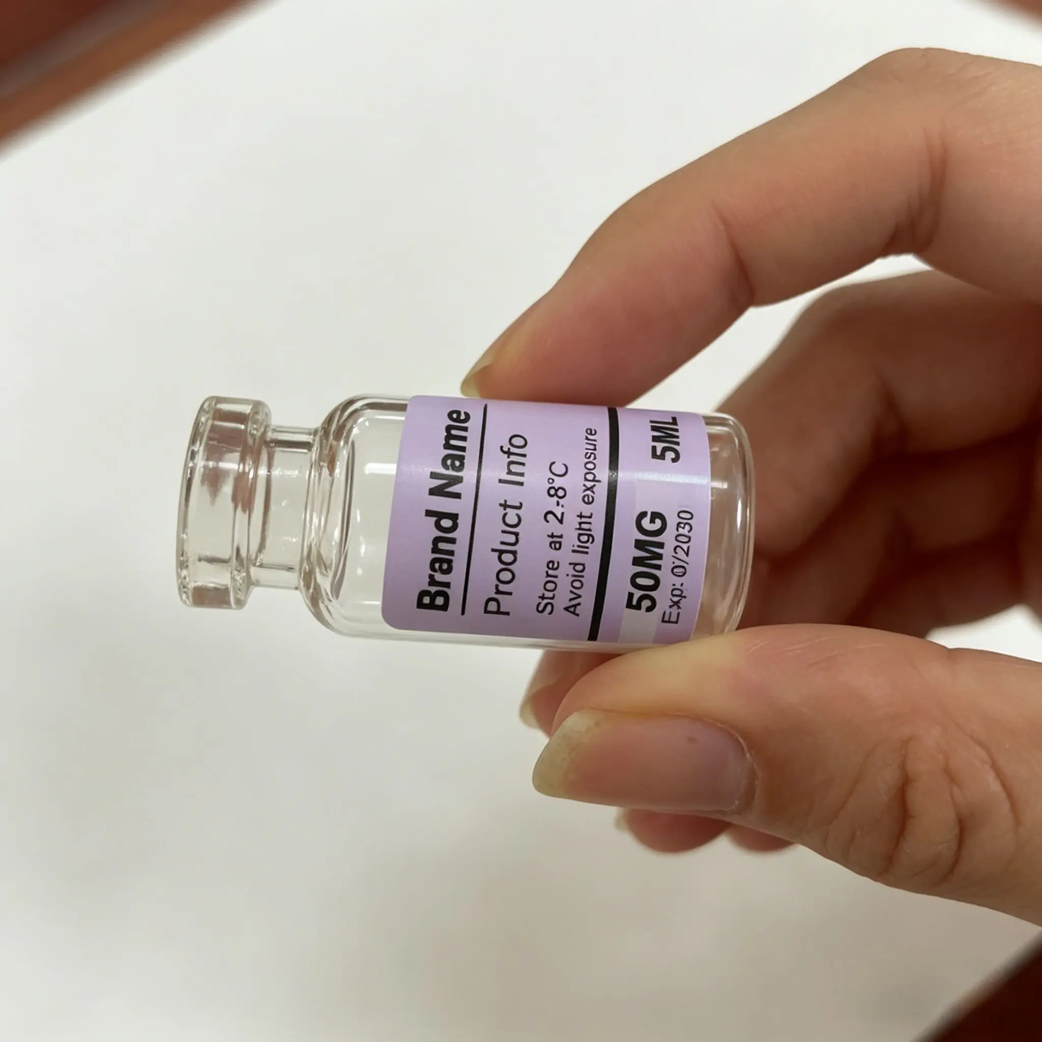 Custom Waterproof Vinyl Stickers for Peptide Packaging,3ml 10ml 15ml Peptide Powder Vial Labels