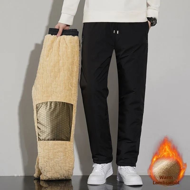 

Мужские джинсы aphene Fce на подкладке, осенне-зимние джинсы, ветрозащитные водонепроницаемые прямые брюки с высокой талией, молодежная мода