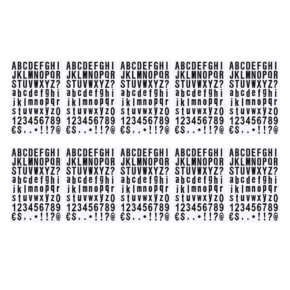 10 أوراق ملصقات أرقام الأبجدية البلاستيكية مقاوم للماء لتقوم بها بنفسك الشارات لصندوق البريد نافذة السيارة مجموعة أرقام الحروف ذاتية اللصق